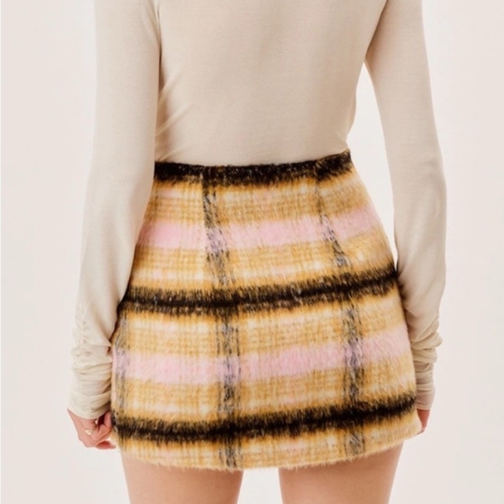 For Love And Lemons Rachel Wool Blend Mini Skirt Size Small - Picture 2 of 8